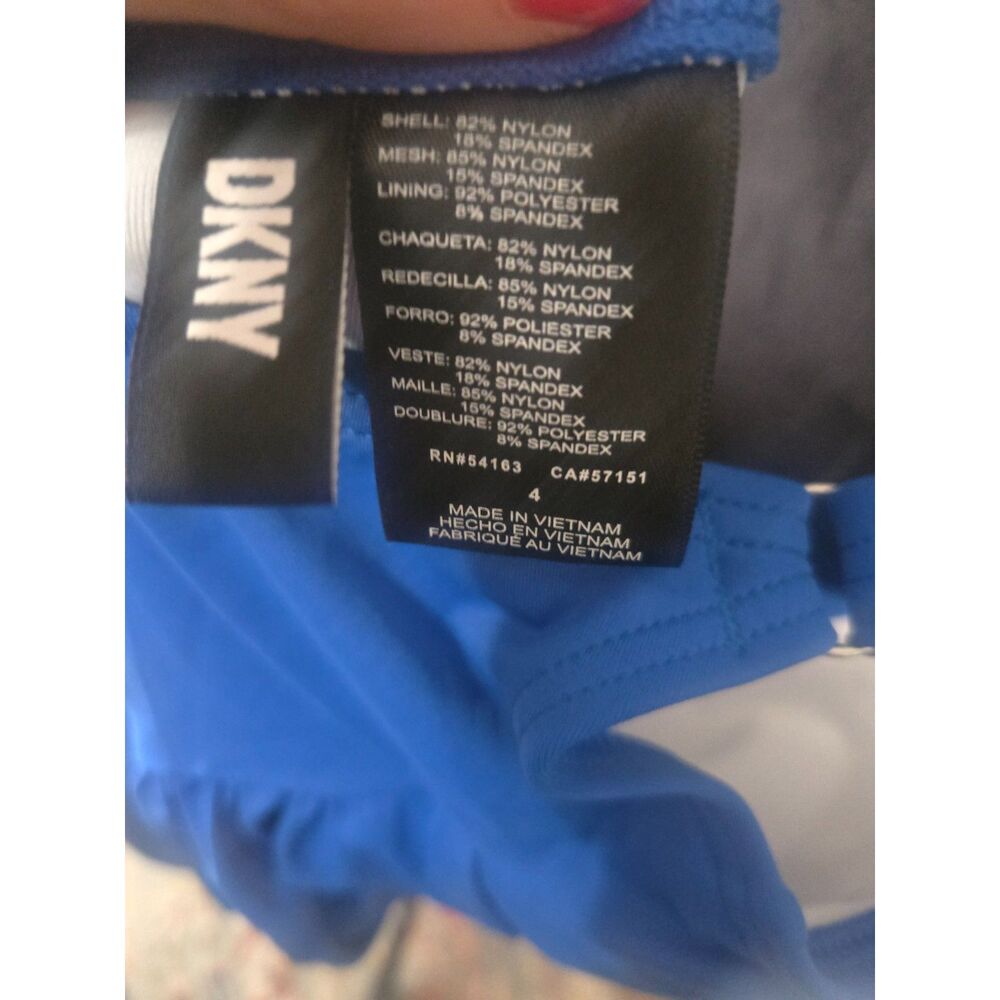 DKNY - Blue Ruffle One Piece Swimsuit (NWOT) - Size 4 - Picture 4 of 5